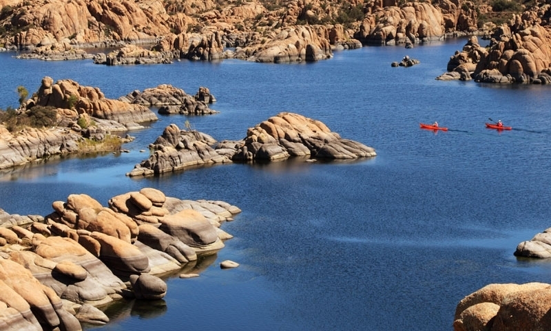 Kayaking on Watson Lake in Prescott Arizona