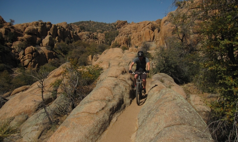 Mountain Biking through the challenging Granite Dells