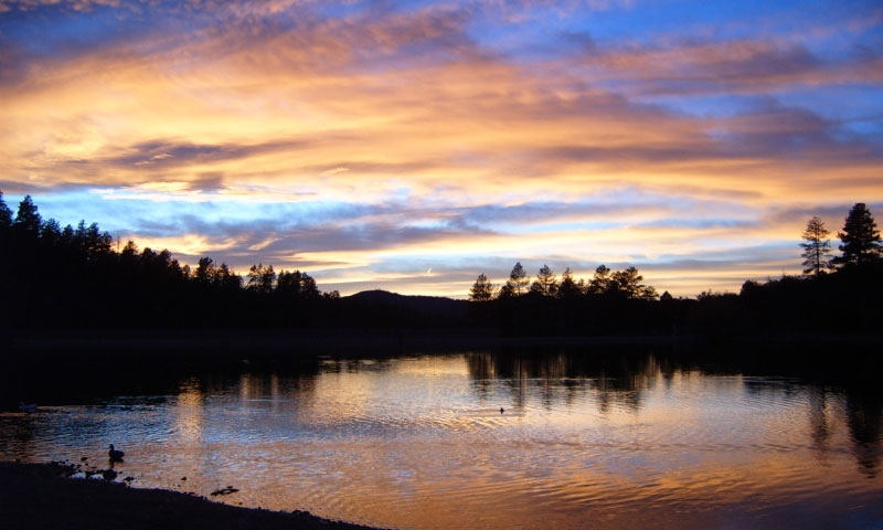 Sunrise over Goldwater Lake in Prescott Arizona